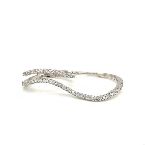 silver zircon ring
