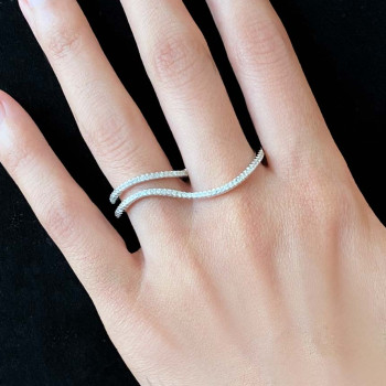 silver zircon ring