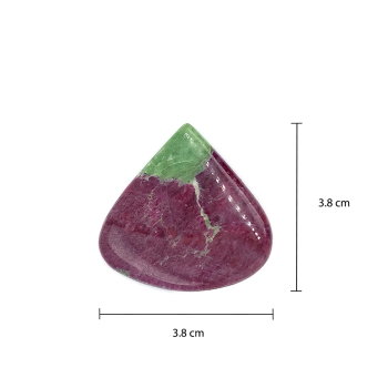 Ruby zoisite semi- triangular stone 